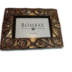 Bombay Baroque Ornate Antique Bronze Design 6" x 4" Elegant Accent Photo Frame